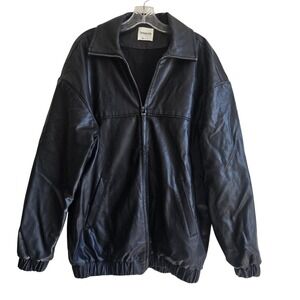 House of CB XS Larissa Bomber Jacket Black Excellent Vegan Leather Oversized